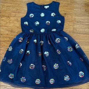 Cat & Jack Navy Dress with Multicolor Sequins